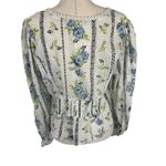 Free People BLOSSOM FLORAL EYELET TOP IN BRIGHT WHITE COMBO M Photo 3