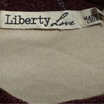 Liberty Love Burgundy / Maroon Lined Lace Blouse Flared Bell Sleeves Size Small Photo 6