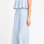 Show Me Your Mumu  Caitlyn Ruffle Maxi Dress Cold Shoulder Steel Blue Chiffon M Photo 15