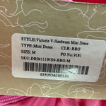 Meshki VICTORIE V-Hardware Mini Dress - Bubblegum Pink Size Medium NWT Coquette Photo 5