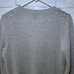 Talbots  Sequin Cardigan Sweater Lambswool Business Casual Career Church Gray Tan Photo 7
