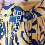 Anthropologie SARIAH  Mustard Yellow‎ Black Calligraphy Tiered Skirt Size 2 Photo 3