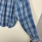 American Eagle Womens Cropped Flannel Button Down Sz XL Hooded Distressed Photo 14