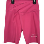 Peloton  High Waisted Biker Shorts Pink Size M Workout Athletic Spinning Cycling Photo 0