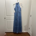 Mac Duggal NWT Slate Blue Tie Neck Tiered Halter Gown Size 8 US $398 Photo 8