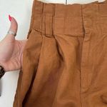 ZARA Size XS Trouser Pants High Waist Darted Pleated Linen Blend Crop NO BELT Photo 5