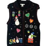 Reference Point Vintage  Women’s Winter Holiday Zip Up Sweater Vest Size Large Photo 0