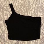 ASOS Design One Shoulder Black Ribbed Crop Tank Top Photo 0