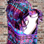 Ali & Kris sheer blue & purple floral, ruffled top / S / Excellent condit… Photo 8