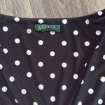 Lauren Ralph Lauren Black and White Polka Dot Midi Dress Stretch Classic Size XL Photo 2