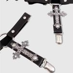 Black Gothic Leg Garters Photo 5