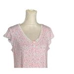 Miss Elaine Paisley Floral Lace Trim Long Knit Pink Nightgown Sleepwear Sz S Photo 2