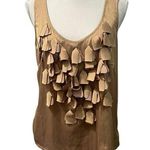 Bisou Bisou Bronze Ruffled Satin Dressy Tank Holiday Parties Size L Photo 0