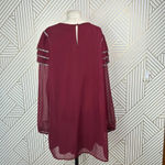 Tularosa  Bowie Beaded Long Sleeve Ruffle Mini Dress Maroon Size‎ US Large Photo 7