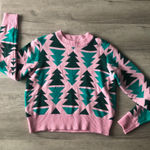 Grayson Threads Women's Christmas Trees Graphic Sweater in pink and green Multiple Size XXL Photo 0