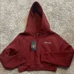 Alphalete  Signature Maroon Cropped Fleece Hoodie Small NWT‎ Photo 2