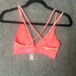 PINK - Victoria's Secret Victoria's Secret PINK Woman Size Medium Coral Pink Logo Crushed Velvet Bralette Photo 5