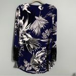 🦋 NWOT Alfani Floral Print Dress with Fringe Sleeves Small Blue Photo 5