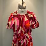 THML  puff sleeve geometric pattern bold print maxi dress size XS NWT Photo 2