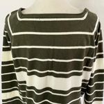 Pink Clover New  Curved Hem Striped Sweater Valencia Olive Green Ivory Size XL Photo 13