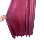 Lulus Burgundy Satin Maxi Dress Size XS NWT Wedding Pom Concert Party Pom Red Photo 5