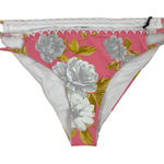 Tularosa  Mateo Floral Swim Bikini Bottom Side Cutout Pink Size M Photo 0