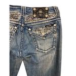 Miss Me Bootcut Womens Jeans Sz 27 Bling Rhinestone Distressed Denim Flap Pocket Photo 4
