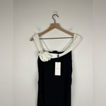 Club L On Bloom Black & White Bardot Maternity Maxi Dress Flower Wedding Sz 8 Photo 3