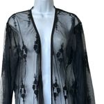 Chaser  Black Lace sheer Kimono Robe M/L Photo 4