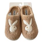  Slip On Playboy Bunny Head Slippers Tan Size S NEW Photo 0