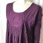 Free People  Cutout Back Babydoll Top size S Boho Purple Flowy Peasant Photo 3