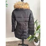 LISHIFENDI Women's Black Puffer Coat with Faux Fur Hood Size M Size M Photo 4