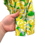 ZARA ‎ Green Yellow Floral Print Satin Wrap Mini Dress Size Medium Photo 9