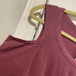 Splendid NWT  Size L 100% Supima Cotton Dark Rose Long Sleeve Cold Shoulder Top Photo 3