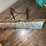 Jessica McClintock Champagne Gold Pleated Clutch Evening Bag Chain Strap Formal Photo 9