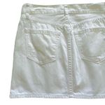 J.Crew Denim Skirt White Cotton Distressed Denim Jean Mini Skirt Size 0 Photo 5