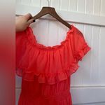 idem Ditto  Coral Orange Chiffon OffShoulder Ruffle Midi Dress NWT Size Medium Photo 2