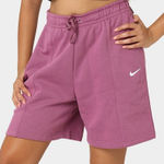 Nike Women’s Sportswear Essentials Fleece High-Rise Shorts In Light Bordeaux/Pur Photo 0