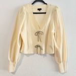 EXPRESS V-Neck Embellished Bow Cardigan Size M No Signs of Wear Photo 1