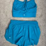 Lululemon  Hawaiian Blue Set- Energy Bra and Fast and Free Shorts Photo 2