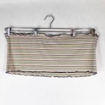 BP  Plus Size 3X Crop Top Elastic Ruffle‎ Trim Striped Purple Green Tan 1504 Photo 1