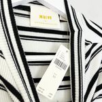 Anthropologie Maeve Women's Stripe Mock Neck Ribbed Top Black White XS NWT Photo 6