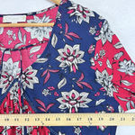 Suzanne Betro Weekend Tunic Blouse Womens Sz 1X Blue Floral Crochet Peasant Boho Photo 8