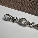 Monet  Rhinestone Bar Brooch Pin Silver Tone - Please Read Photo 2