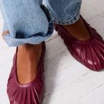 Free People Women's Burgundy Leather Flats Photo 0