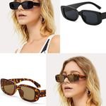 4 Pieces Retro Sunglasses Vintage Sunglasses Small Square Rectangle 90s Glasses Trendy Y2K for Women Photo 3