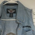 Harley Davidson denim snap button cropped tank medium Photo 3