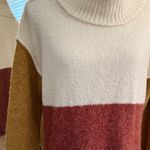 Sunday in Brooklyn  Colorblock Turtleneck Sweater - Cream, Rust, Mustard Photo 1