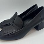 Michael Kors Black The Declan Penny Loafer Fringe Stacked Heel Shoes Size 7.5 Photo 0