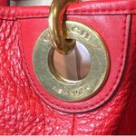 Coach Luxe Hadley Tumbled Red Leather Oversized Carry-On Shoulder Bag Satchel Photo 6